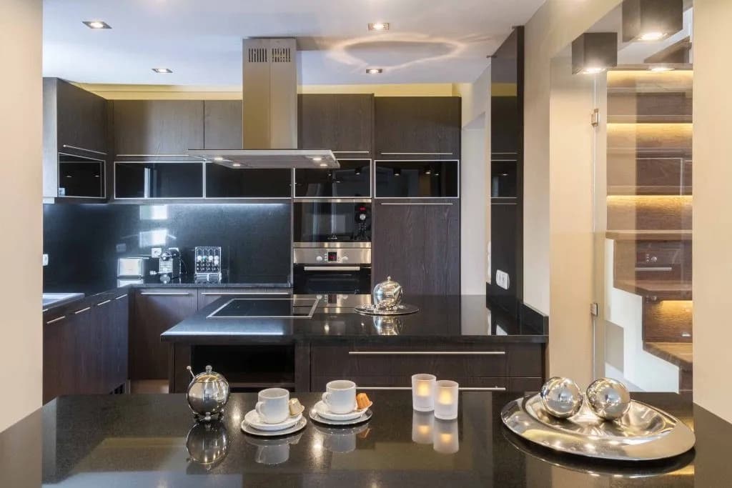 Fully equipped luxury kitchen with modern appliances